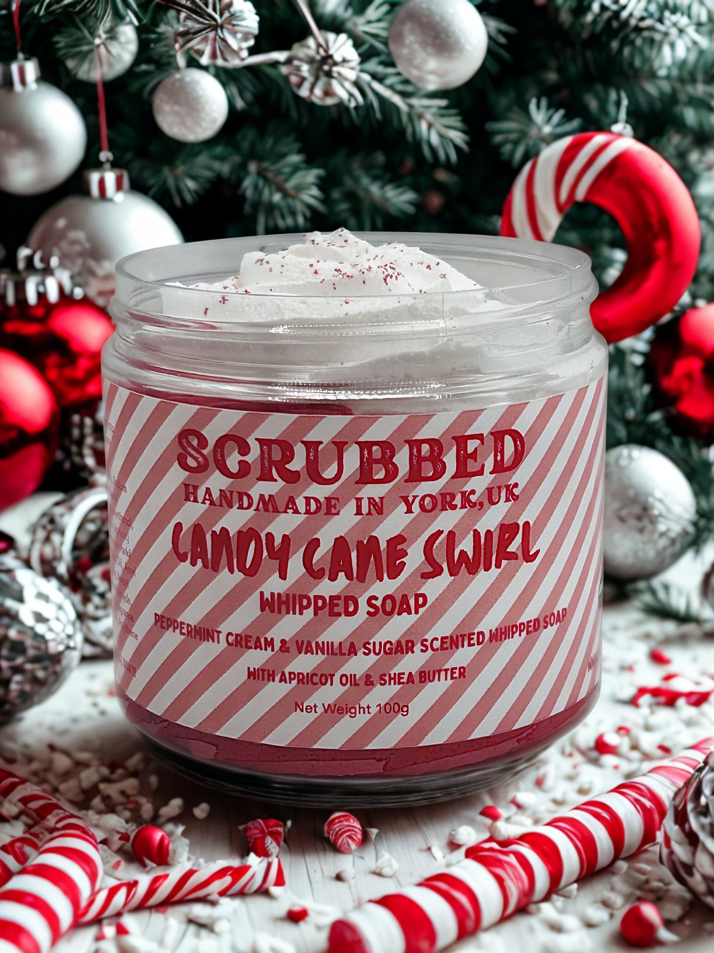 Candy Cane Swirl Whipped Soap