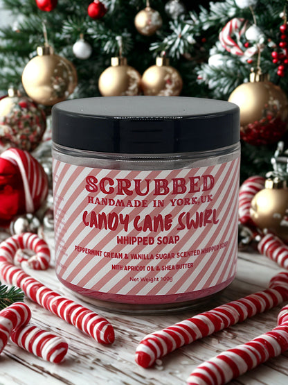 Candy Cane Swirl Whipped Soap